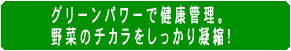 グリーンパワーで健康管理。野菜のシカラもしっかり凝縮!